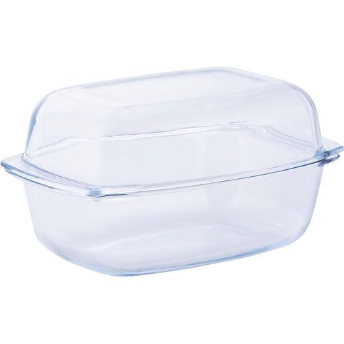 Auflaufform VAN WELL, transparent, B:21,5cm T:34cm, Glas, Auflaufformen, Auflaufform, feuerfestes Glas, 7 Liter