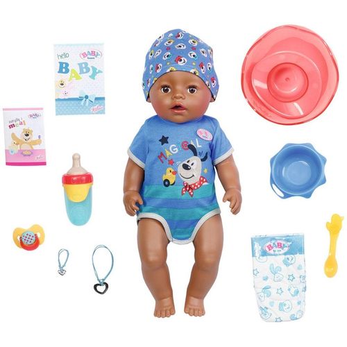 Babypuppe BABY BORN "Magic Boy, Dolls of Colour, 43 cm", blau, Puppen, Baby, Babypuppe, mit lebensechten Funktionen