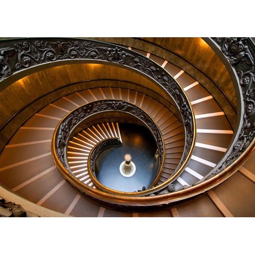 Fototapete PAPERMOON "WendeltreppeTunnel mit Schienen", bunt, B:3,5m L:2,6m, Vlies, Tapeten, Fototapete