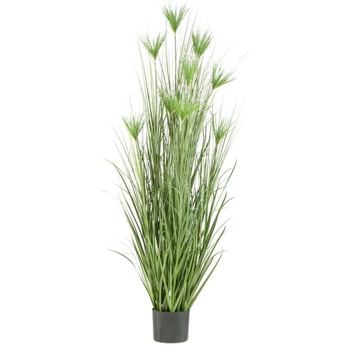 Kunstgras CREATIV GREEN "Zyperngras", grün, H:210cm, Kunststoff, Kunstpflanzen, Kunstgras, mit sieben Zyperngrasblüten