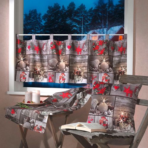 Tischläufer WECKBRODT "Flackernde Kerzen", bunt, B:40cm L:90cm, Polyester, Tischdecken, Tischläufer, Leinen, bedruckt, Kerzen, Weihnachten, blickdicht