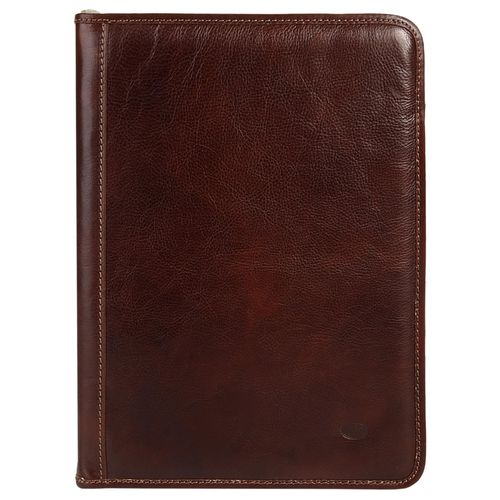 Dokumententasche PIKÉ, Damen, Gr. B/H/T: 34cm x 25cm x 2cm onesize, braun, Leder, beschichtet, glänzend, Taschen Dokumententasche, echt Leder, Made in Italy