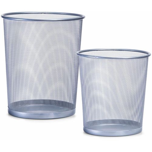 Papierkorb ZELLER PRESENT, grau, H:35cm Ø:29,5cm, Metall, Mülleimer, Papierkorb, zeitloses Design