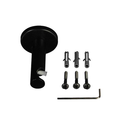 Gardinenstangenhalter LIEDECO, schwarz, Ø:16cm, Gardinenstangenhalterungen, Gardinenstangenhalter, für Gardinenstangen Ø 16 mm