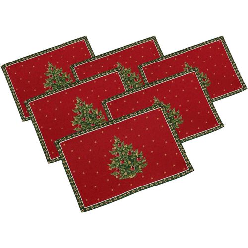 Platzset VILLEROY & BOCH "Platzset Baum Toy's Delight 48 x 32 cm 6er Set bunt", bunt, L:48cm, Platzsets, Platzset