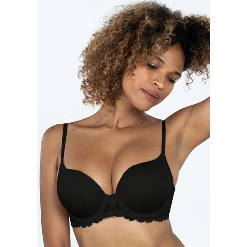 Push-up-BH DORINA "Claire", Damen, Gr. 75, Cup D, schwarz, Spitze, Obermaterial: 84% Polyamid, 16% Elasthan, unifarben, BHs Push-up-BH, für maximales Volumen, extra dicke Kissen, 3/4 Cup