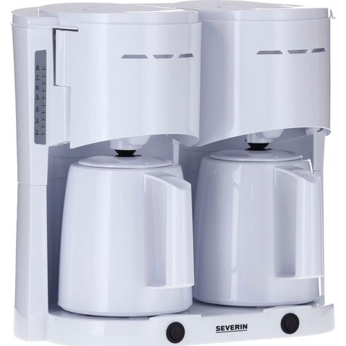 SEVERIN Filterkaffeemaschine "KA 9314 Duo-Filterkaffeemaschine mit 2 Thermokannen", weiß, 1 l, 8, Kaffeemaschinen, Filterkaffeemaschine