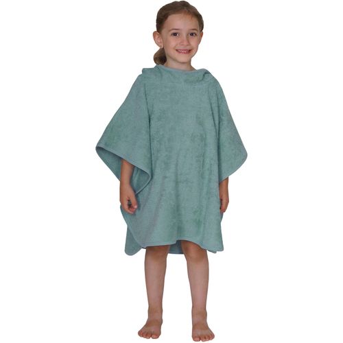 Badeponcho WÖRNER "Uni", eisblau, L:60cm, Frottier, Hausmäntel, Badeponcho, maschinenwaschbar, trocknergeeignet