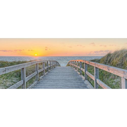 Glasbild BÖNNINGHOFF "Schöner Weg zum Strand", blau (farbe bild(er): blau), B:50cm H:125cm T:2cm, Glas, Bilder, Glasbild