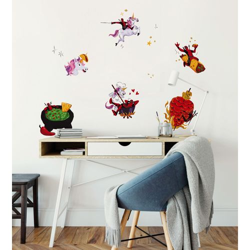 Wandtattoo KOMAR "Marvel Deadpool Food", bunt, Disney, Folie, Wandtattoos, Wandtattoo, 50 x 70 cm (Breite x Höhe) - Kinderzimmer, Wandsticker