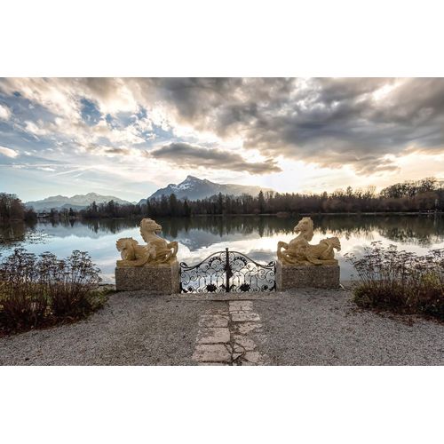 Fototapete PAPERMOON "Tor zur Landschaft", bunt, B:4,5m L:2,8m, Vlies, Tapeten, Fototapete