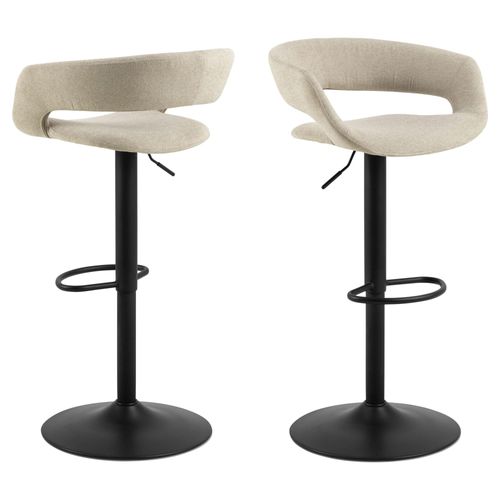 Barhocker ACTONA GROUP "Grace", beige (sand), B:54,5cm H:101cm T:48,5cm, Hocker, Barhocker, Barhocker, Apia sand, Trompete Gestell, mit drehfunktion, 2 stk