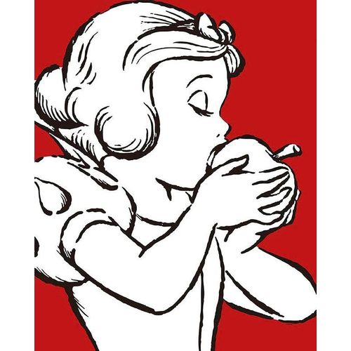 Bild KOMAR "Snow White Apple Bite - red", weiß (farbe bild(er): weiß), B:40cm H:50cm, Holz, Papier, Bilder, Bild, Wandbild zur Dekoration im Kinderzimmer - ohne Rahmen
