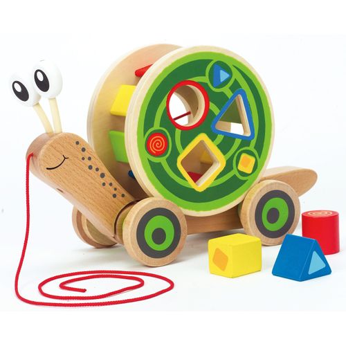 Nachziehtier HAPE "Schnecke", bunt, Nachziehspielzeug, BabyB:30cm H:19cm T:11cm, Holz, Nachziehtier, Schnurlänge 60 cm, B:30cm H:19cm T:11cm