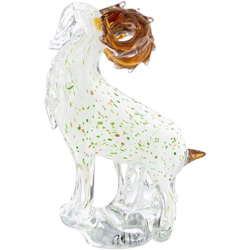 Tierfigur CASABLANCA BY GILDE "Figur Steinbock Steinbock weiß H. 29 cm", weiß, B:18cm H:29cm T:11cm, Glas, Dekofiguren, Tierfigur
