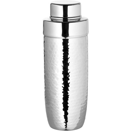 Cocktail Shaker FINK "NASSAU", silber (silberfarben), H:23,5cm Ø:8,5cm, Edelstahl, Shaker, Cocktail Shaker, aus Edelstahl, mit Hammerschlagstruktur