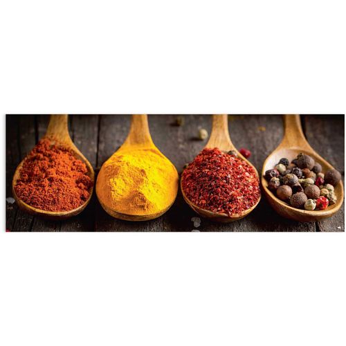 Glasbild REINDERS "Glasbild Gewürze Essen - Kochen - Farbenfroh", rot (farbe bild(er): rot), B:95cm H:33cm, Glas, Bilder, Glasbild