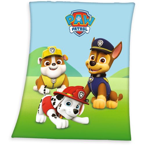 Kinderdecke PAW PATROL "Paw Petrol", blau (blau, grün), B:130cm L:160cm, Kunstfaser, Wohndecken, Kinderdecke, mit Motiv, Kuscheldecke
