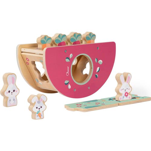 Steckspielzeug CHICCO "My Wood Friendy - Der Hasenhügel", bunt, Steckspielzeug, BabyB:13,7cm H:11cm T:25cm, Holz, Steckspielzeug, B:13,7cm H:11cm T:25cm
