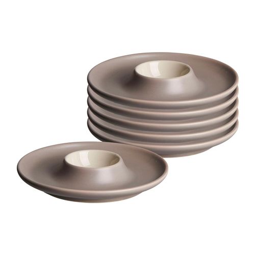 Eierbecher RITZENHOFF & BREKER "Eierteller Jasper ø 12 cm 6er Set", grau (taupe), Keramik, Eierbecher, Eierbecher