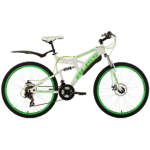 Mountainbike KS CYCLING "Bliss", grün (weiß, grün), Fahrräder, 47cm, 26 Zoll (66,04cm), Mountainbike, für Damen und Herren, Kettenschaltung