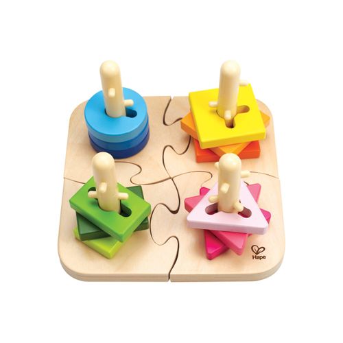 Steckspielzeug HAPE, bunt, Steckspielzeug, BabyB:20cm H:12cm T:20cm, Holz, Steckspielzeug, B:20cm H:12cm T:20cm