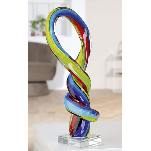 Fantasy-Figur CASABLANCA BY GILDE "Skulptur Loop, mehrfarbig", bunt (mehrfarbig), B:17cm H:34cm T:10cm, Glas, Dekofiguren, Fantasy-Figur
