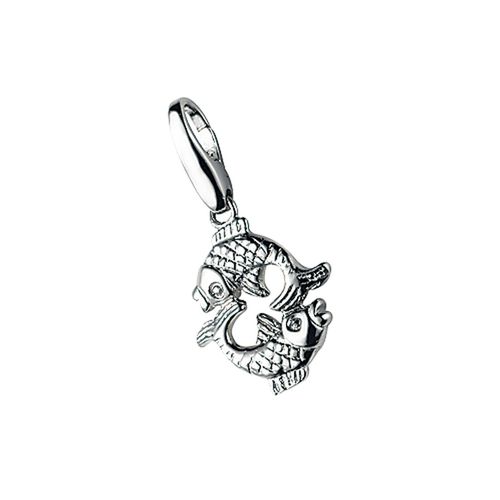 Charm Sternzeichen "Charm Sternzeichen Fisch, Silber 925", silber, GIORGIO MARTELLO MILANO, Charms, Damen, Silber 925 (Sterlingsilber), Charm Sternzeichen