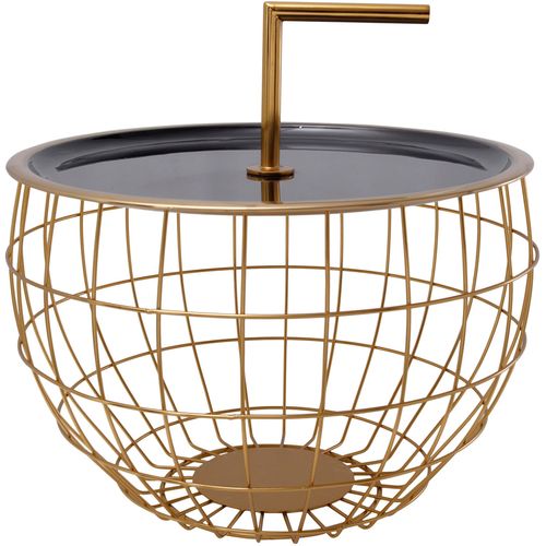 Beistelltisch KAYOOM "Art Deco 500, Abstelltisch aus Metall,funktional und stabil", schwarz (schwarz, gold, schwarz), B:42,5cm H:29cm T:42,5cm, 100% Eisen, Tische, Beistelltisch, Dekorativ, mit abnehmbarem Griff ( 13 cm ), Stauraumfunktion