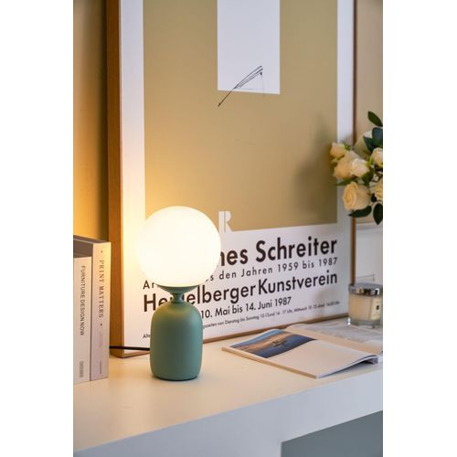 PAULEEN Tischleuchte "Glowing Charm max 20W Keramik", grün (grün, weiß), 1, Ø 15cm H: 30cm, Leuchten, E14, Tischleuchte