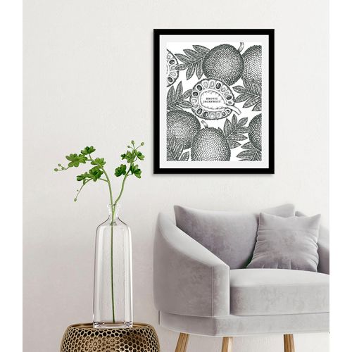 Bild QUEENCE "Exotic Jackfruit", schwarz (farbe rahmen: schwarz, farbe bild(er): schwarz), B:40cm H:50cm, Acrylglas, Holz, Papier, Bilder, Bild, gerahmt