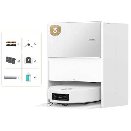 DREAME Saugroboter "mit Wischfunktion Aqua10 Ultra Roller Complete", weiß, B:42cm H:50,5cm T:44,1cm, Saugroboter, Warmwasser-Wischsystem, Rollenmopp, überwindet Hindernisse, 30.000 Pa, Saugroboter, Topseller