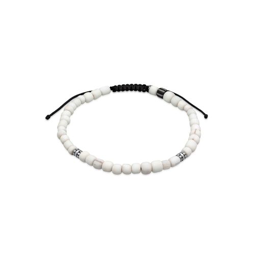 Fußkette KUZZOI "Fußschmuck Herren Heishi Glas Beads Textilband 925 Silber" Gr. 22, silber, Fußketten, Damen, Silber 925 (Sterlingsilber), Fußkette