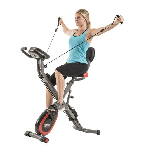 Heimtrainer "Multi-Function X-BIKE (mit/ohne Unterlegmatte)" Gr. 1, rot (rot, schwarz), MOTIVE FITNESS BY U.N.O., Heimtrainer, ohne Unterlegmatte, Heimtrainer, 120 kg max. Benutzergewicht, klappbar, Fahrrad, 8 Widerstandsstufen, B:53cm H:115cm L:100cm