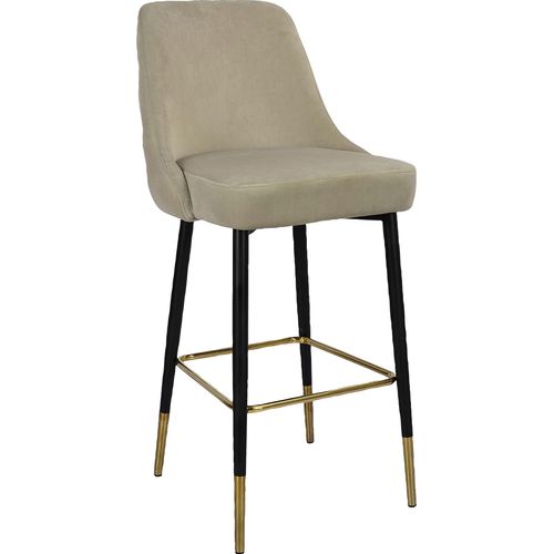 Hochstuhl KAYOOM "Barstuhl Mojo, gesteppte Rückenlehne", grau (taupe), B:53cm H:110cm T:57cm, Polyester, Stühle, Hochstuhl, modern, elegant, Unaufdringliche moderne Farbauswahl