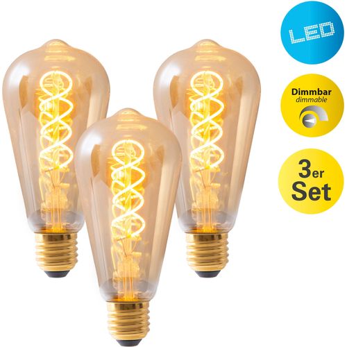 NÄVE LED-Leuchtmittel "Dilly", Energieeffizienz: G, gelb (amber), L:14,6cm Ø:6,4cm, Leuchtmittel, Retro Leuchtmittel Filament, LED-Leuchtmittel