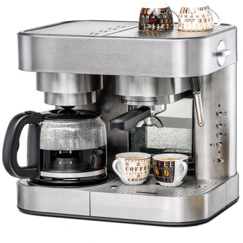 ROMMELSBACHER Espressomaschine "Kaffeemaschine EKS 3010", grau (edelstahl), 1,25 l, 10, Kaffeemaschinen, Espressomaschine