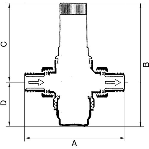 Riegler Druckregler für Trinkw., DVGW-, R 1/2, 1,5-6 bar, PE max.16