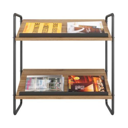 Prospektständer meet by Paperflow Modell F, aus Spanholz und Stahl, 2 Ablagen