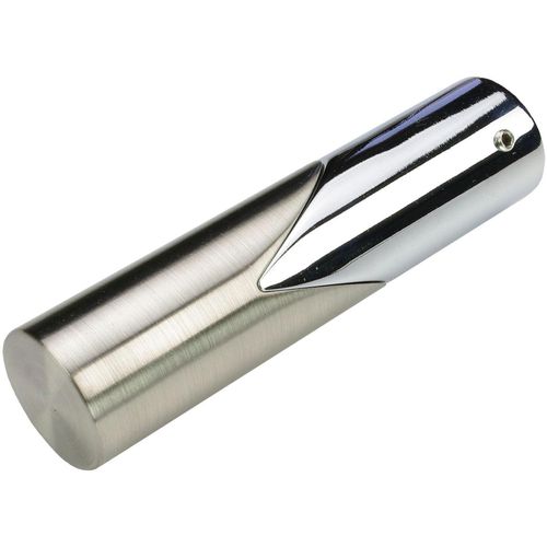 Gardinenstangen-Endstück LIEDECO "Endstück, Endknopf edelstahl-optik "France" Rouen - 2 Stück" Gr. 1, silber (edelstahlfarben), B:2,5cm H:2,5cm L:9,5cm, Gardinenstangenendstücke, Gardinenstangen-Endstück, Endstück, Endknopf Zylinder, 2 Stück