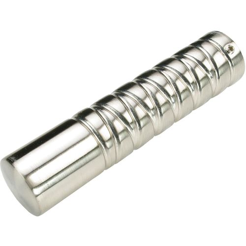 Gardinenstangen-Endstück LIEDECO "Endstück, Endknopf edelstahl-optik "France" Rennes - 2 Stück" Gr. 1, silber (edelstahlfarben), B:2,5cm H:2,5cm L:10,5cm, Gardinenstangenendstücke, Gardinenstangen-Endstück, Endstück, Endknopf Zylinder, 2 Stück