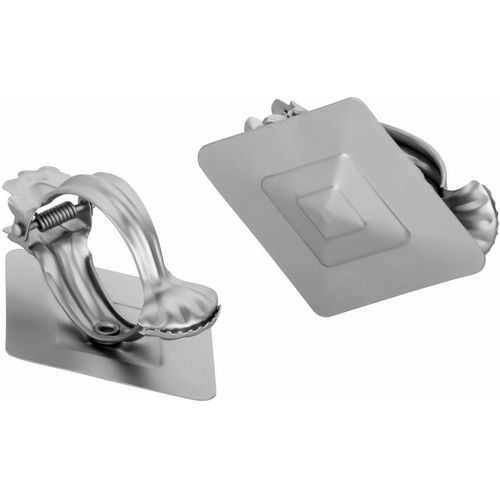 Dekoklammer für Raffhalter GOOD LIFE "Sturn" Gr. 1, silber (silberfarben), B:8cm H:8cm, Metall, Raffhalter, Dekoklammer für Raffhalter, für Stoffe und Vorhänge