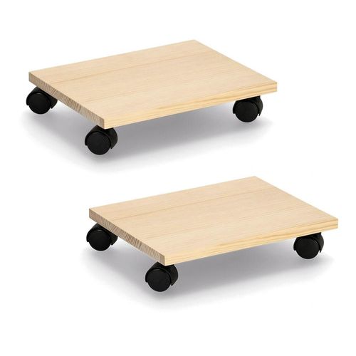 Transportwagen ZELLER PRESENT, beige (natur), B:27,5cm H:75cm L:35cm, Holzwerkstoff, Transportwagen, Transportwagen, Kiefernholz, 100% FSC