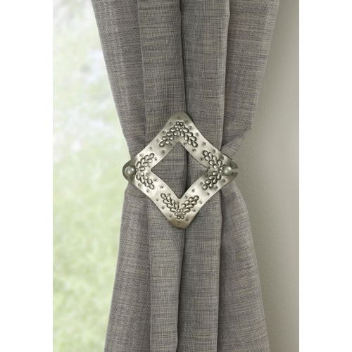 Dekoklammer GARDINIA "Dekospange Raute" Gr. 1, silber (edelstahlfarben), B:10cm L:10cm, Metall, Gardinenbefestigungen, Dekoklammer, zur einfachen Befestigung und Dekoration