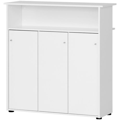 Empfangstheke SCHILDMEYER "Serie 400", weiß (weiß, weiß, weiß), B:107cm H:110,5cm T:44cm, Tische, Empfangstheke, Breite 107 cm, Empfangstresen, Empfangstisch, Messetresen