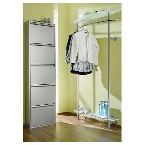 Garderobenständer INOSIGN, grau (alufarben), B:96cm H:182cm T:30cm, Stahl, Garderobenständer, Garderobenständer