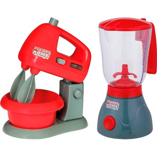 Kinder-Haushaltsset HAPPY PEOPLE "Standmixer und Mixer mit Topf", rot (rot, grau), Spielzeug-Haushaltsgeräte, Kinder, Kunststoff, Kinder-Haushaltsset, mit Licht- und Soundeffekt