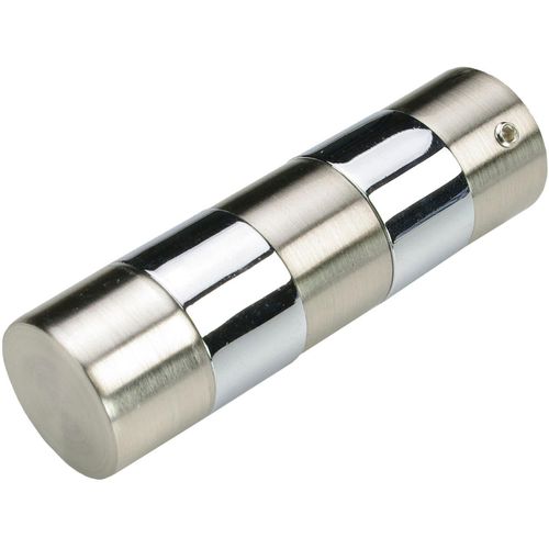 Gardinenstangen-Endstück LIEDECO "Endstück, Endknopf edelstahl-optik "France" Toulouse - 2 Stück" Gr. 1, silber (edelstahlfarben), B:2,5cm H:2,5cm L:8cm, Gardinenstangenendstücke, Gardinenstangen-Endstück, Endstück, Endknopf Zylinder, 2 Stück