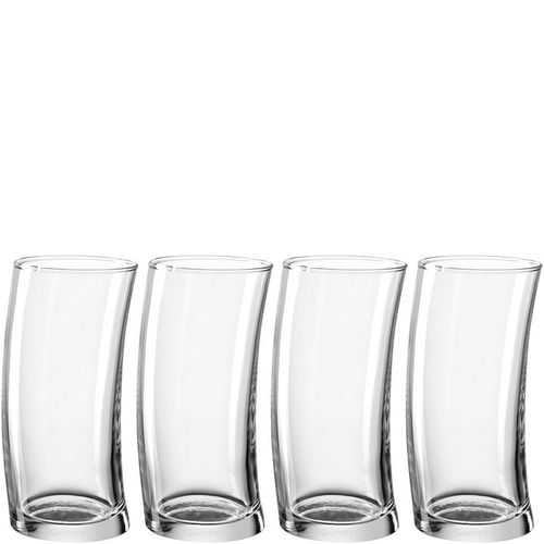 Leonardo Gläserset Swing, Klar, Glas, 4-teilig, 7x15.5x7 cm, Essen & Trinken, Gläser, Gläser-Sets