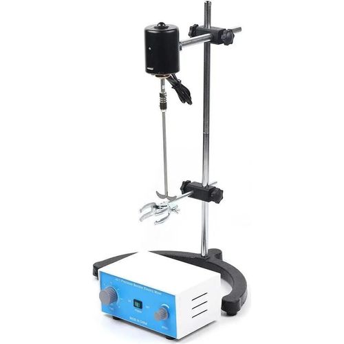 Laborrührer - Digitaler Overhead-Rührer - Bis 2800 U/min - Timer 0–120 Min - 60 W Motor - Rührstab aus Edelstahl - Silber